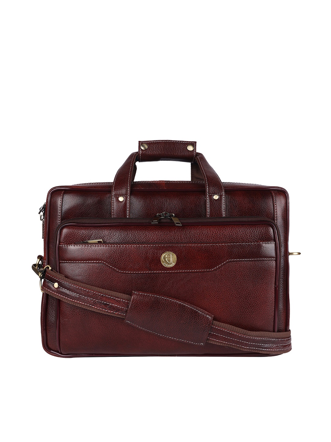 

HiLEDER Unisex Brown Leather 15 Inch Laptop Bag