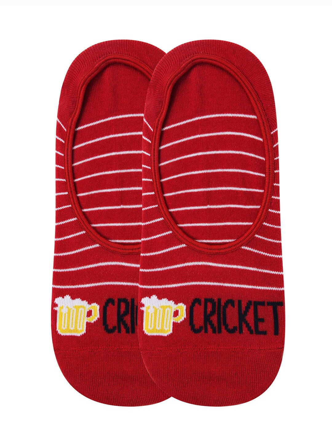 

Bonjour Men Pack of 2 Red Shoe Liner Socks For Cricket Lovers