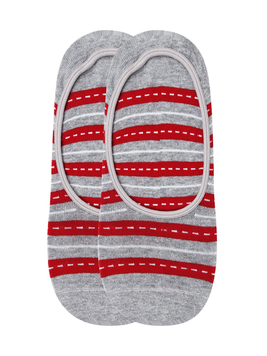 

Bonjour Men Grey Melange Printed Shoeliners Socks