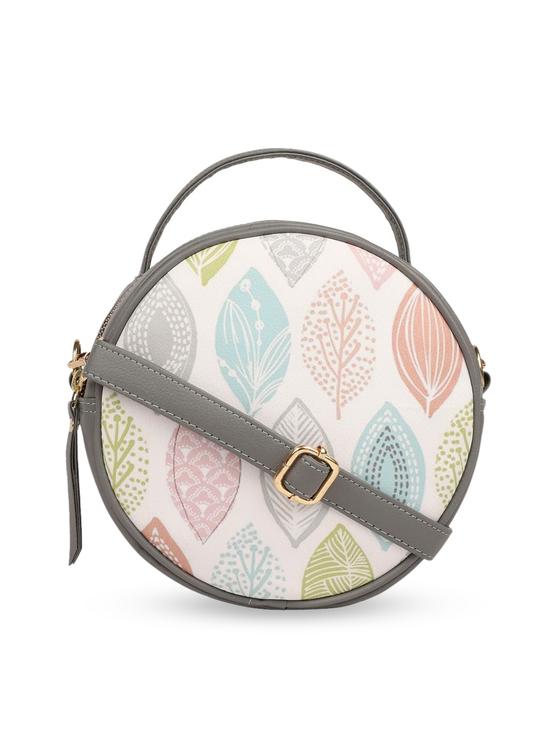 

Bagsy Malone Multicoloured Embellished PU Half Moon Hobo Bag with Cut Work, Multi