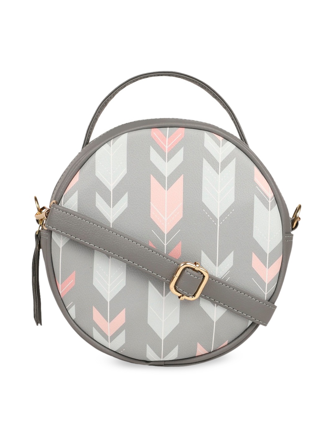 

Bagsy Malone Multicoloured Geometric Printed PU Full Moon Sling Bag, Multi