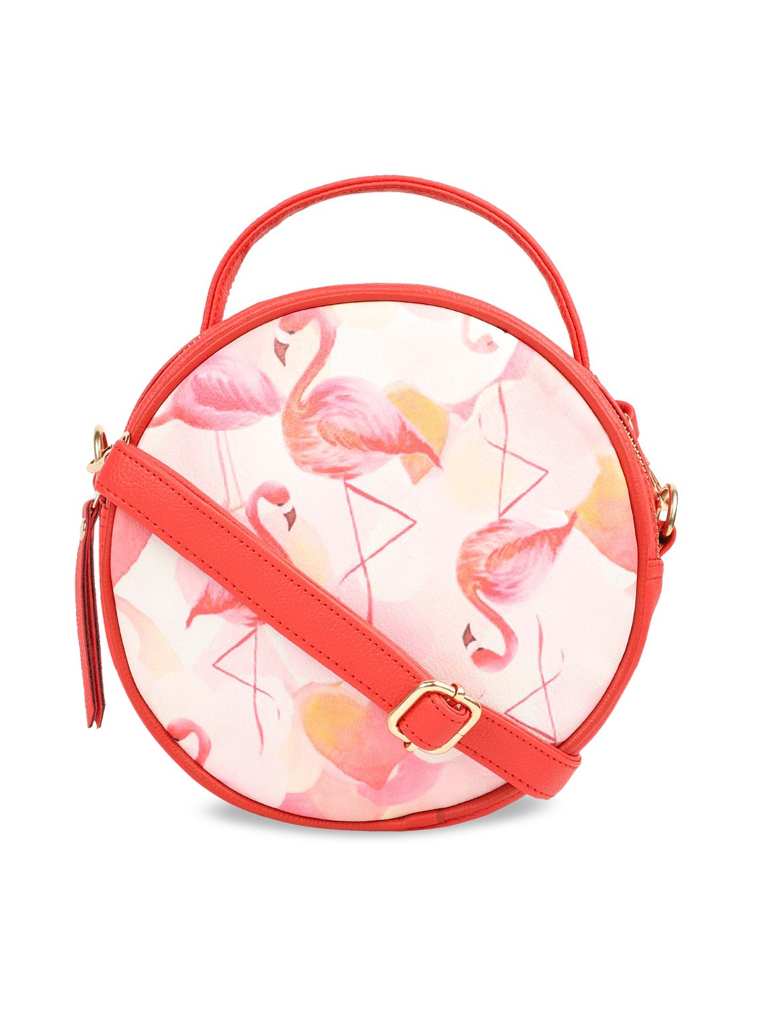 

Bagsy Malone Peach Printed Bowling Sling bag