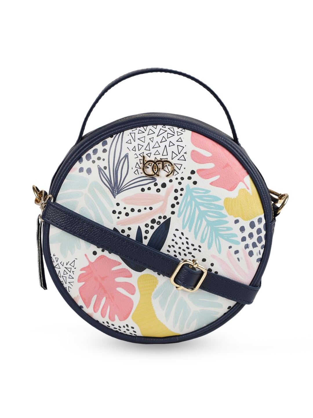 Bagsy Malone Multicoloured Printed PU Structured Sling Bag, Multi