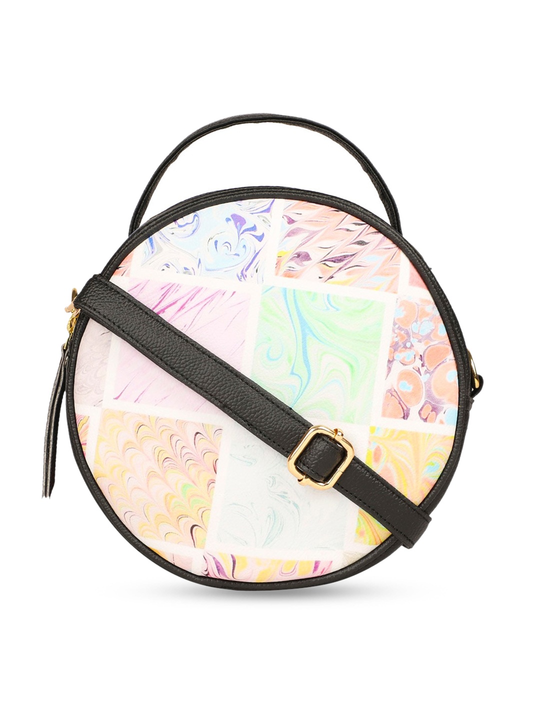 

Bagsy Malone Multicoloured Printed PU Half Moon Hobo Bag, Multi