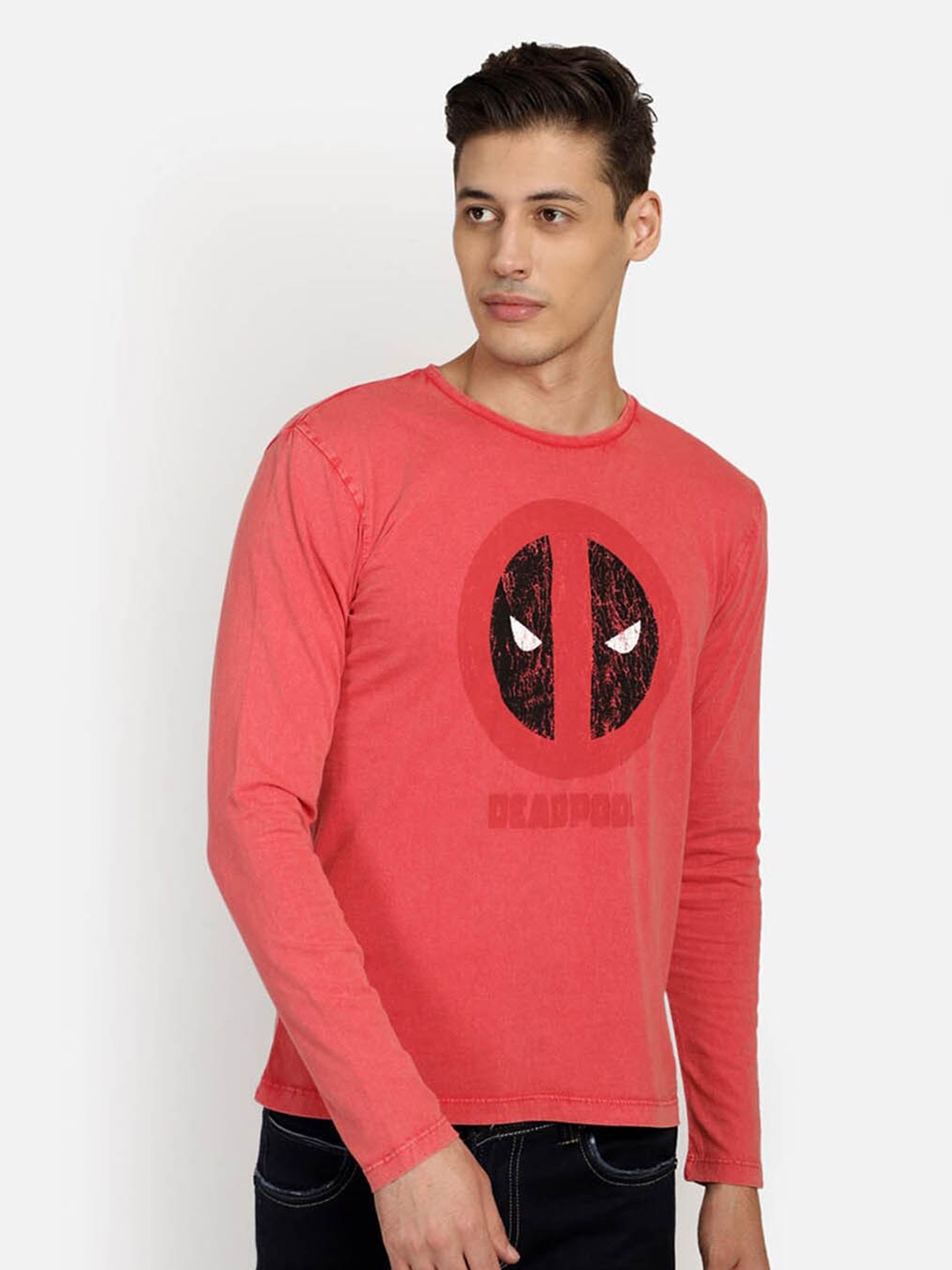 

Free Authority Men Red Deadpool Printed T-shirt