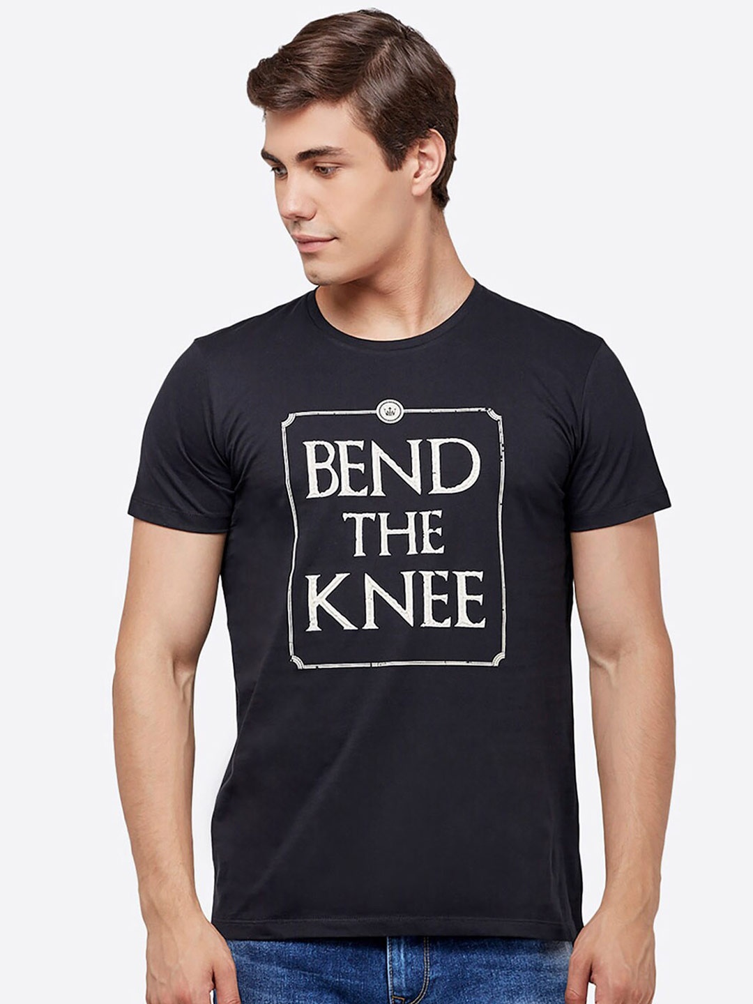 

Free Authority Men Black Game Of Thrones Printed Pure Cotton T-shirt