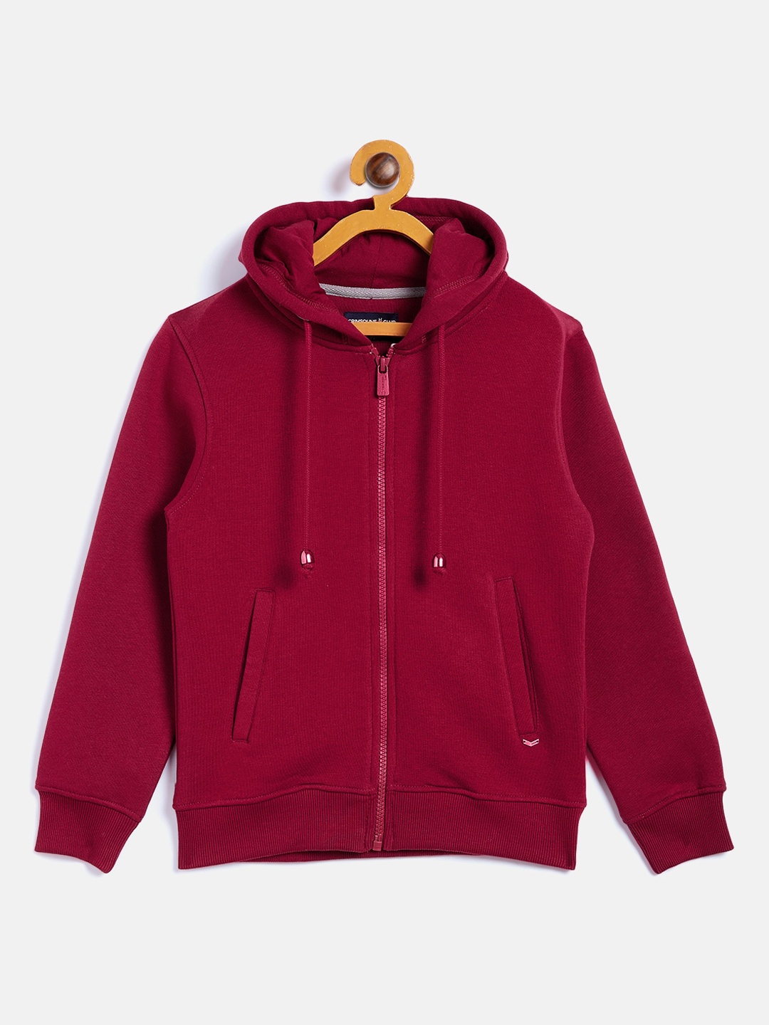 

Crimsoune Club Girls Maroon Solid Hooded Sweatshirt