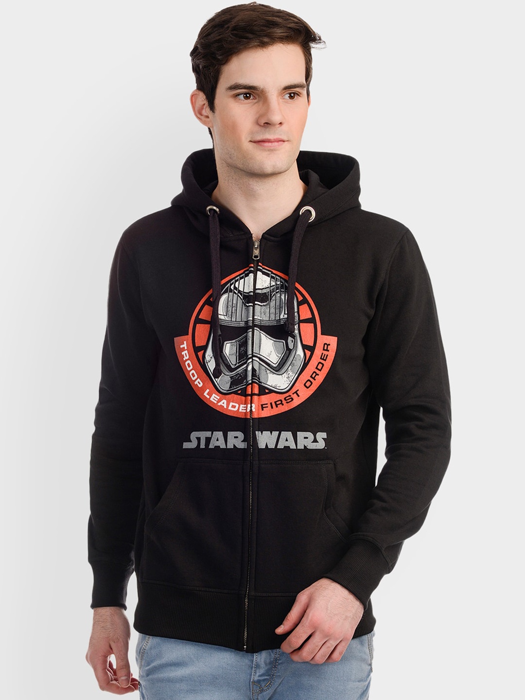 

Free Authority Men Black Star Wars Printed Hooded Sweatshirt