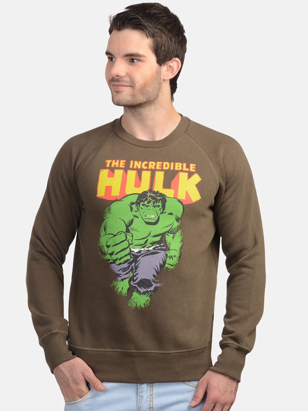 

Free Authority Men Brown Hulk Printed Sweatshirt