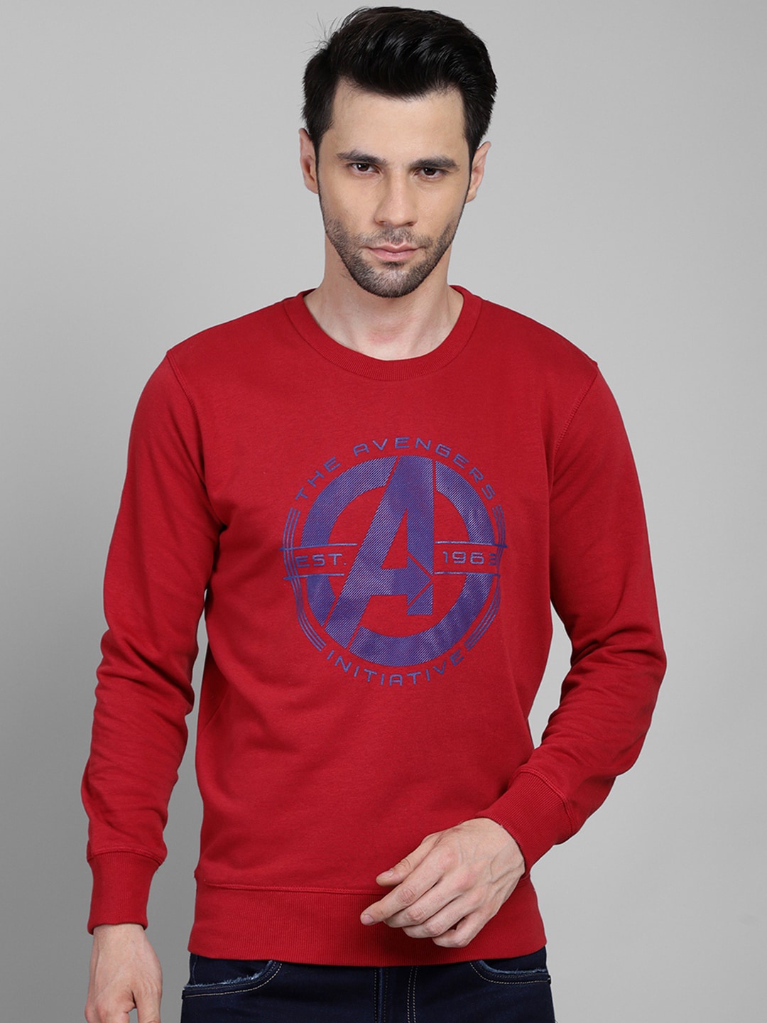 

Free Authority Men Red Avengers Printed Sweatshirt