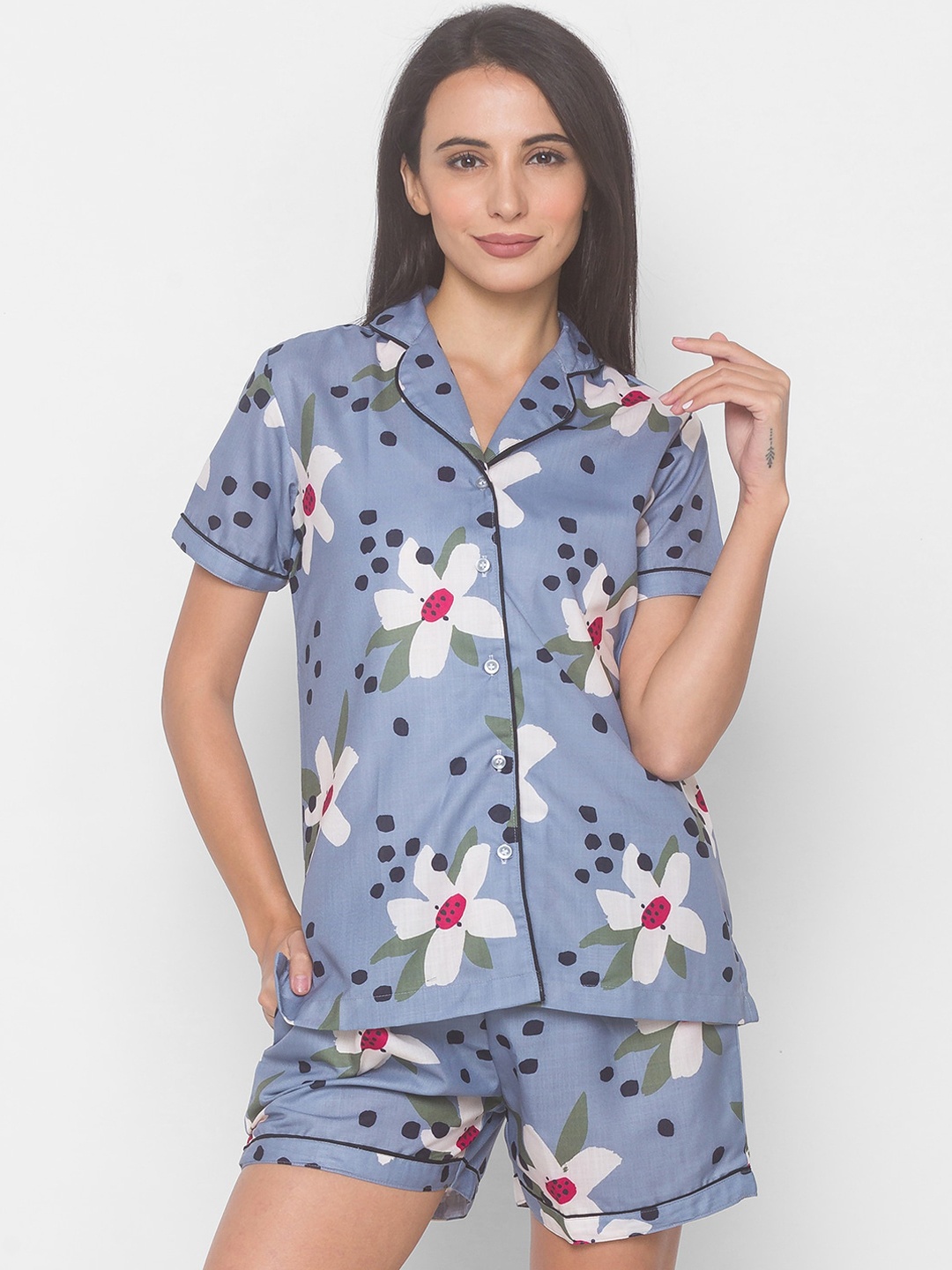 

FashionRack Women Printed Night suit, Grey