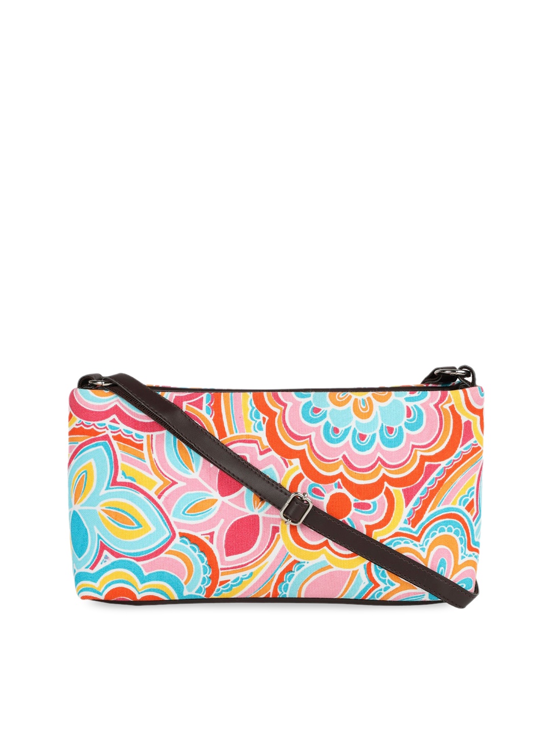 

Bagsy Malone Multicoloured Floral Printed PU Structured Sling Bag, Multi