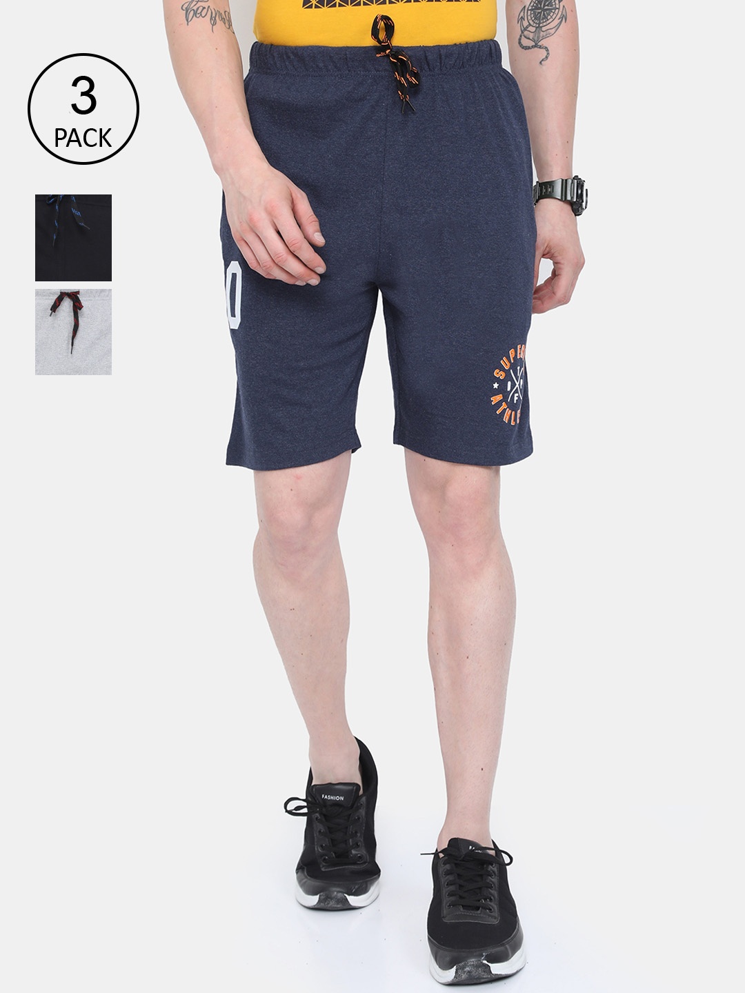 

ARDEUR Men Pack of 3 Multicoloured Regular Shorts, Multi