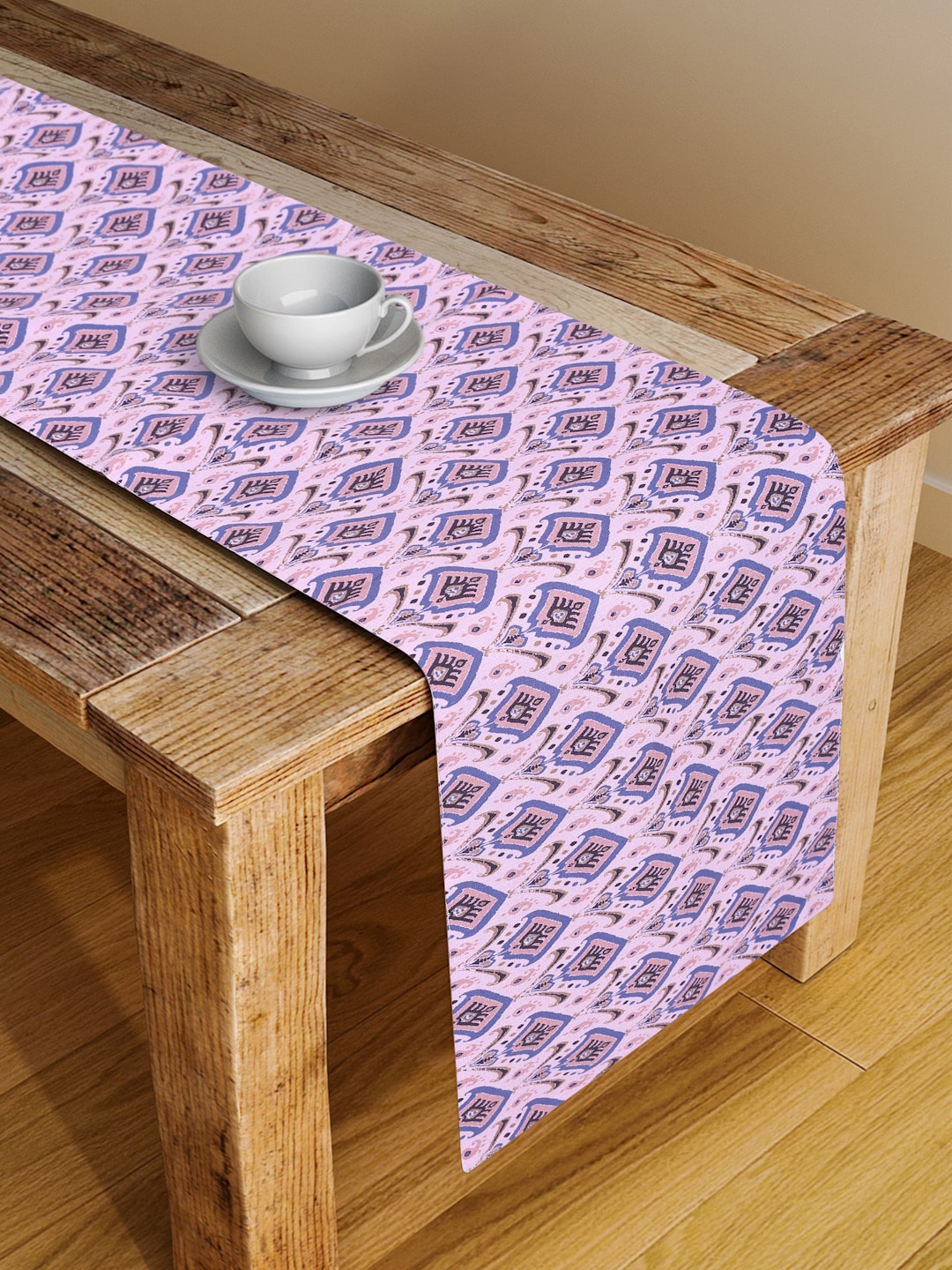 

Alina decor Pink & Blue Ethnic Motifs Digital Printed Table Runner