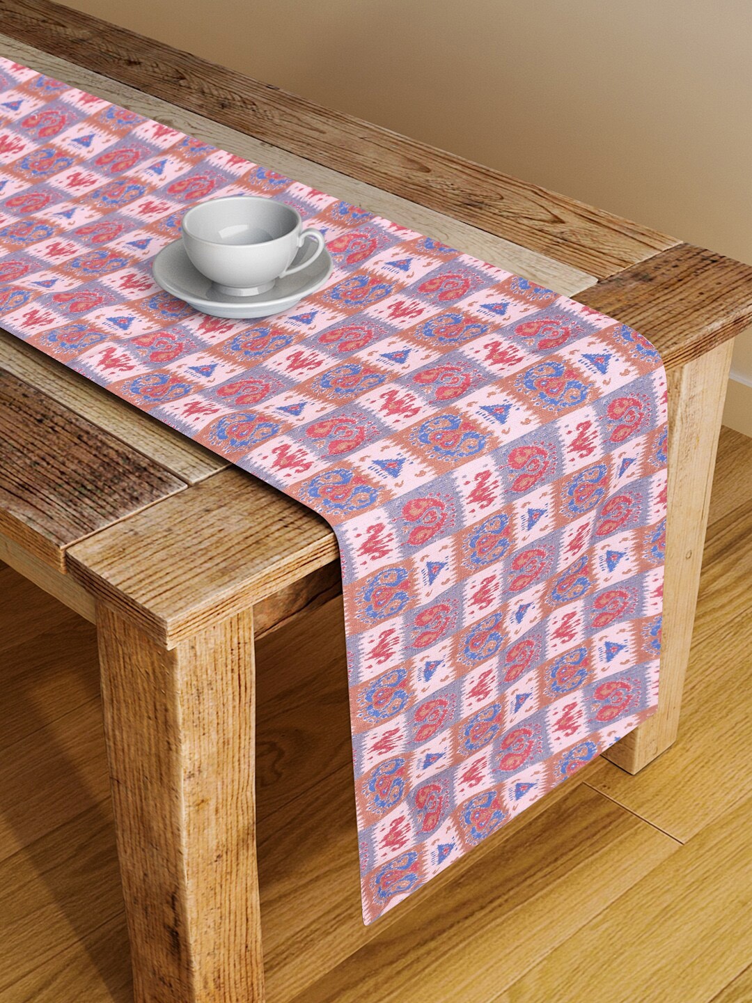 

Alina decor Pink & Blue Ethnic Motifs Digital Printed Table Runner