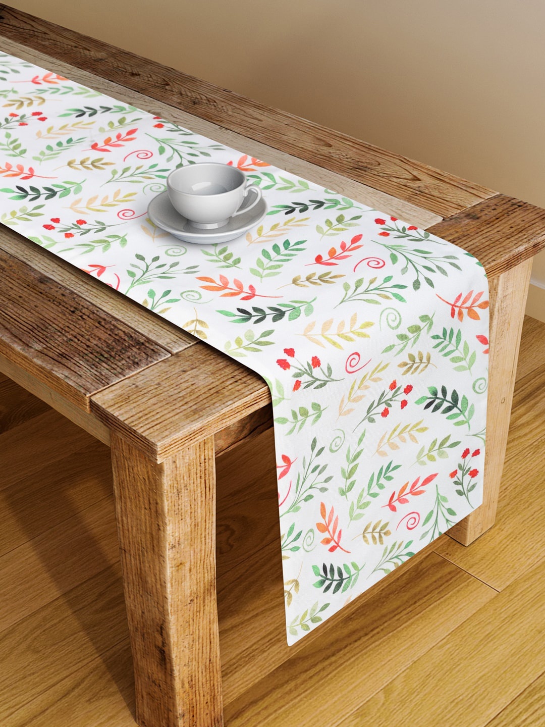 

Alina decor Pink & White Floral Printed Table Runner