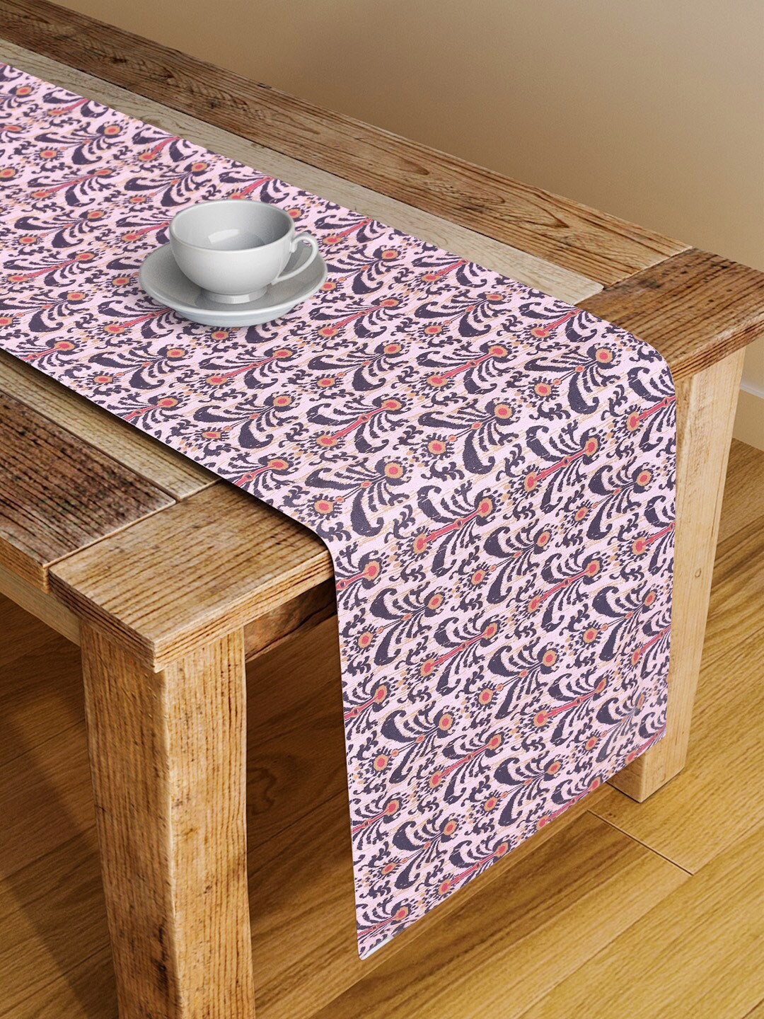 Alina decor Red & Brown Printed Table Runner