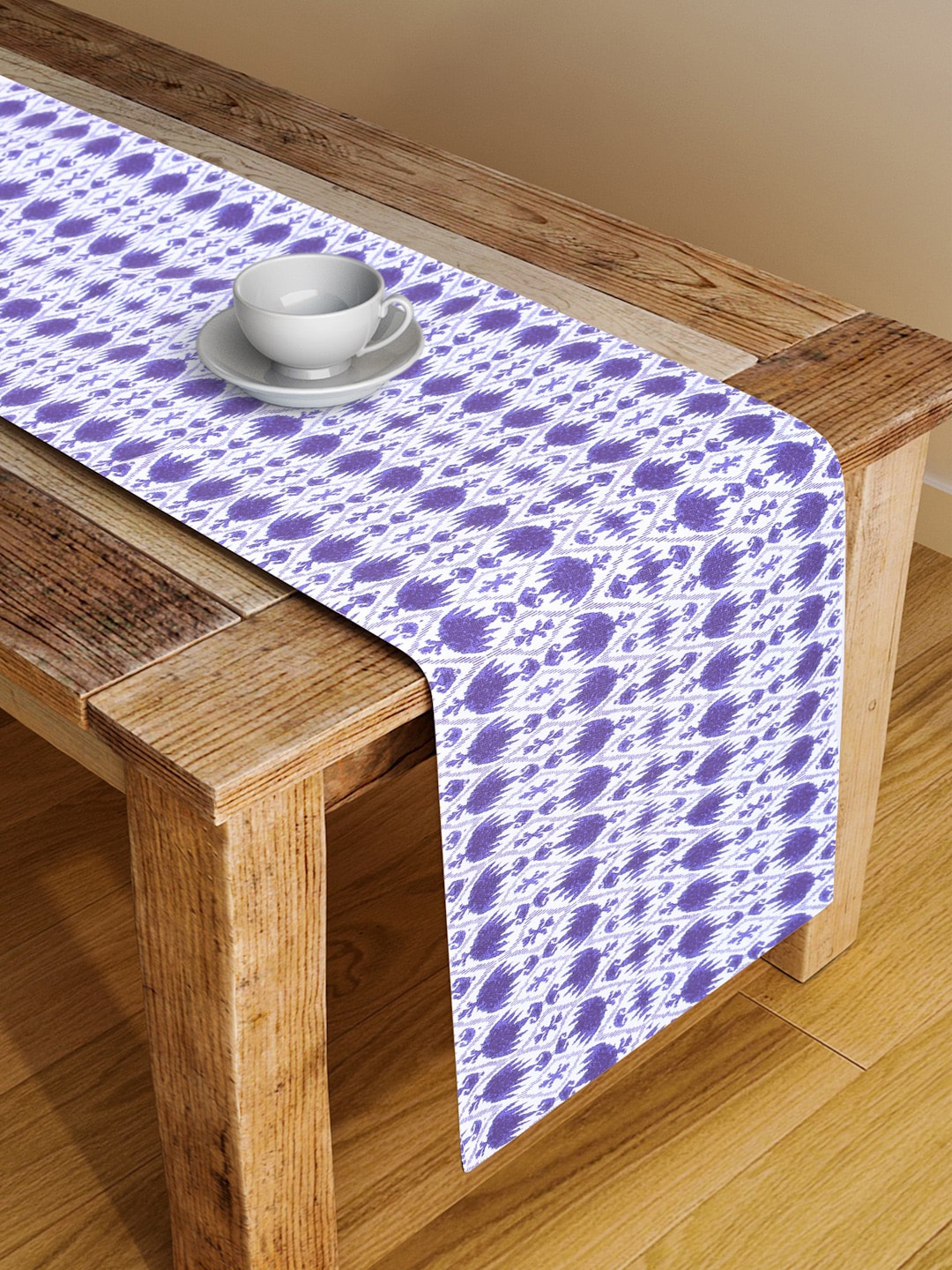 

Alina decor Purple & White Digital Printed Table Runner