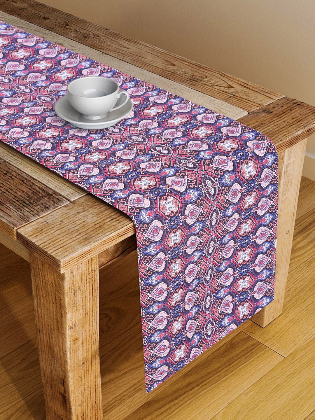 Alina decor Blue & Pink Digital Printed Table Runner