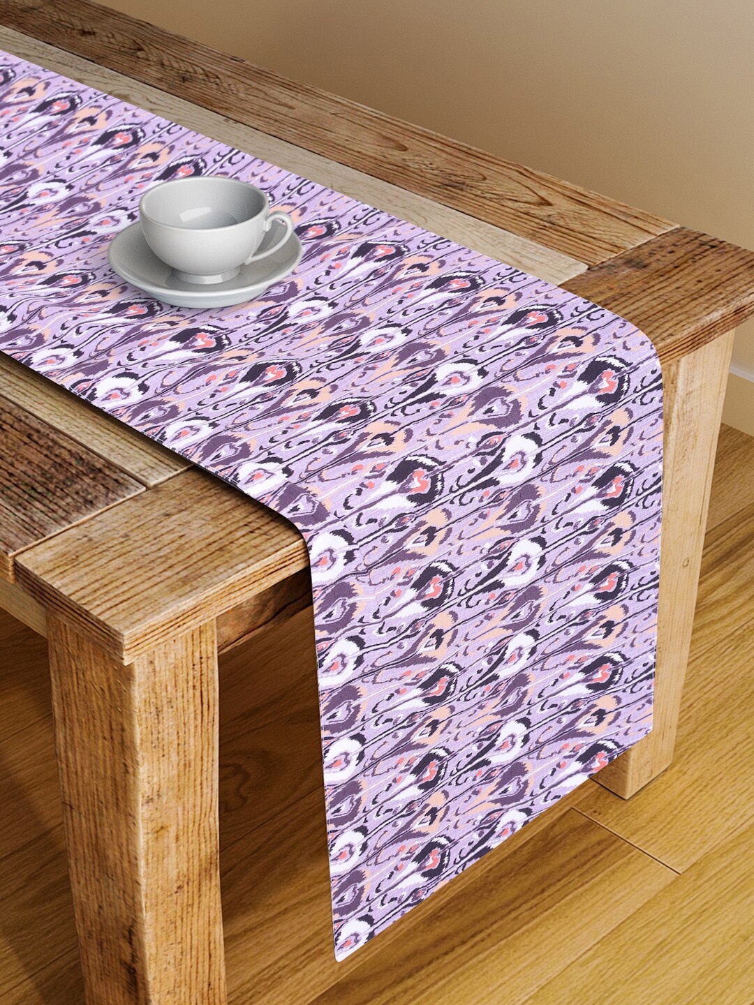 

Alina decor Purple & Black Digital Printed Table Runner
