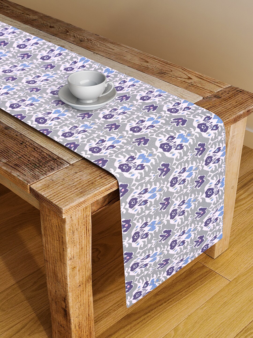 Alina decor Green & Purple Digital Printed Table Runner