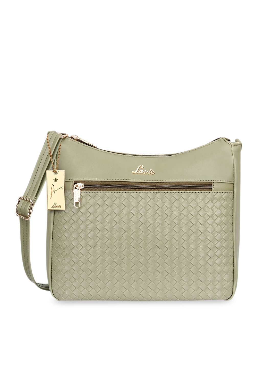 

Lavie Green Textured PU Structured Sling Bag