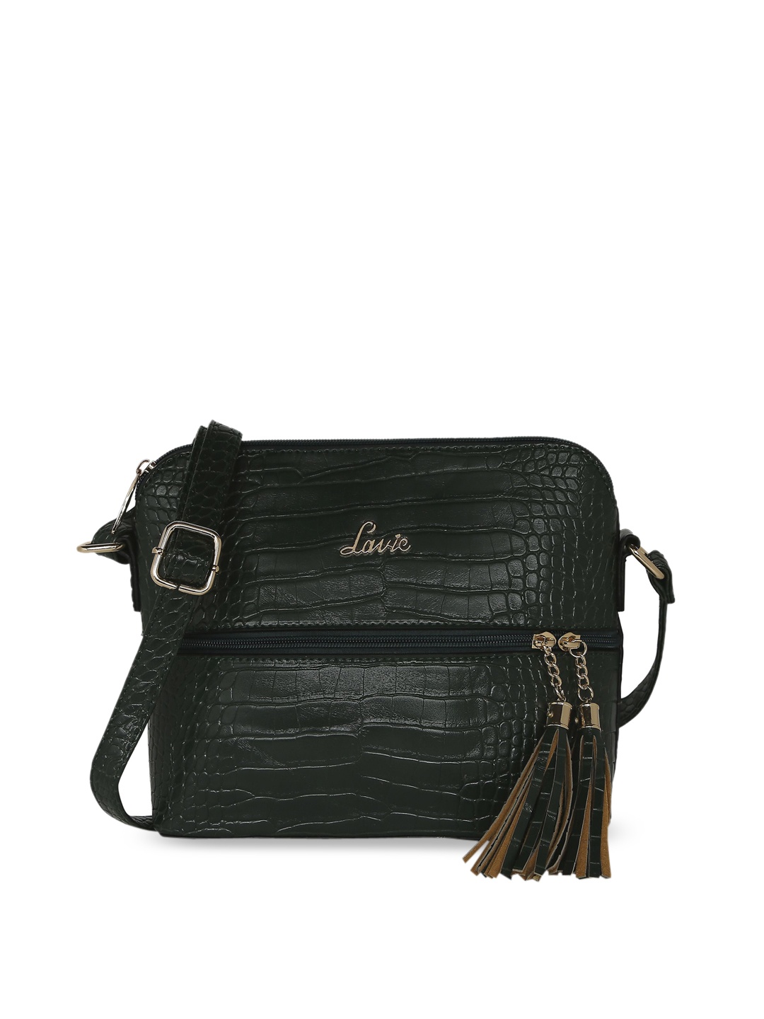 

Lavie Green Animal Textured Structured Sling Bag