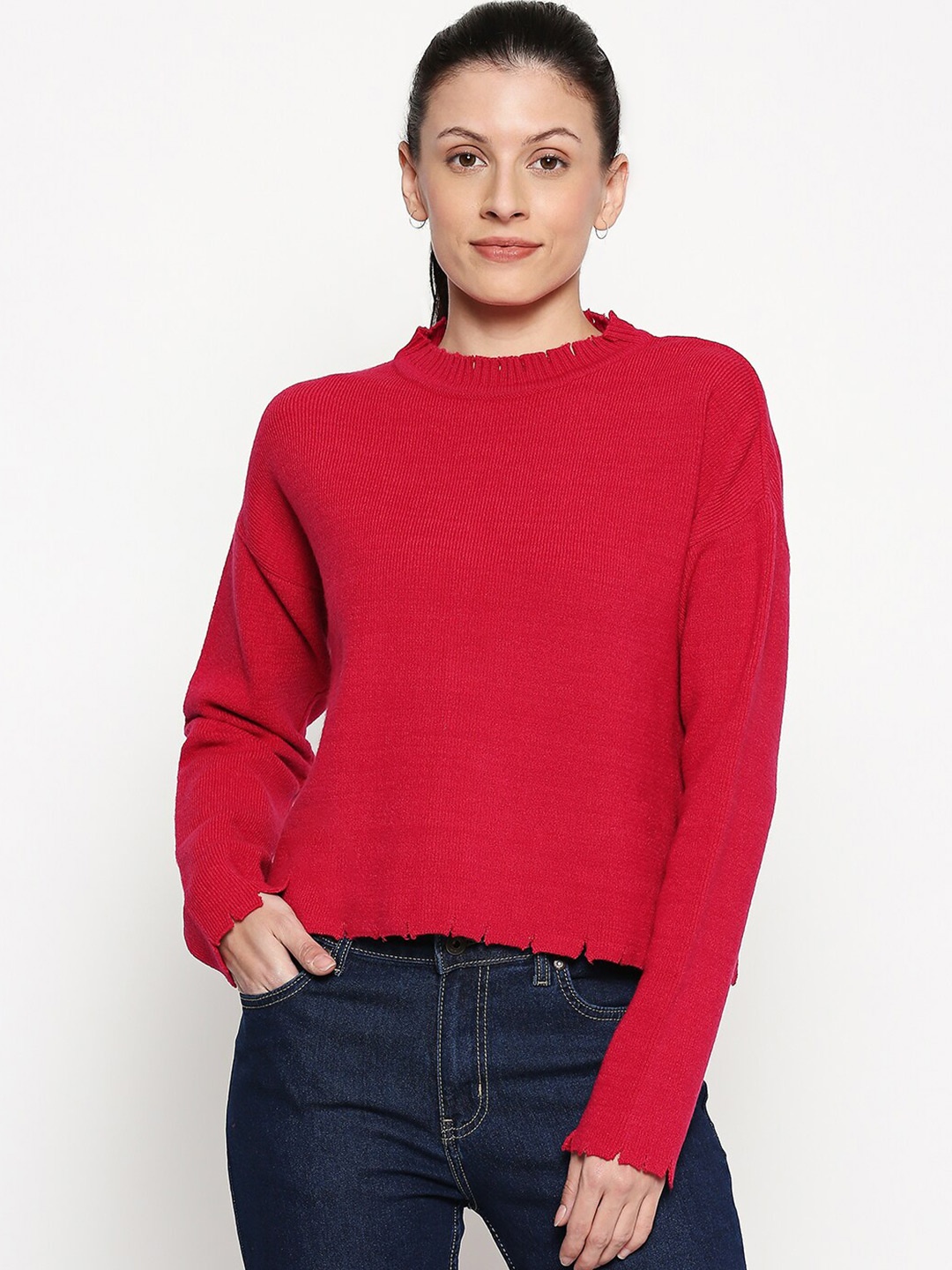 

People Women Magenta Cotton Pullover