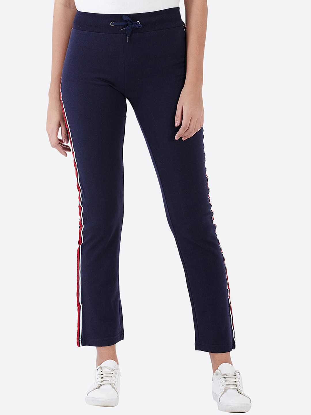 

Free Authority Women Navy Blue Solid Pure Cotton Captain America Track Pants