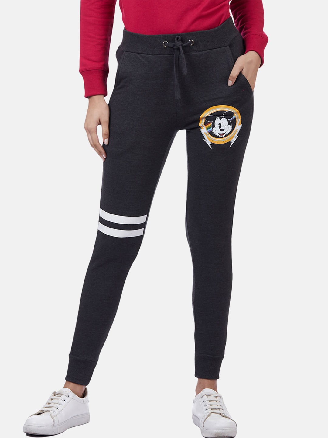

Free Authority Women Grey Solid Mickey & Friends Joggers