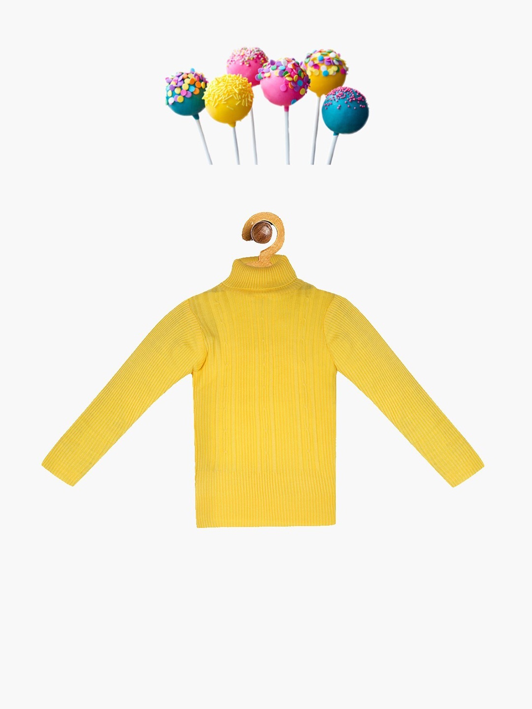 

FABNEST Kids Yellow Cable Knit Pullover