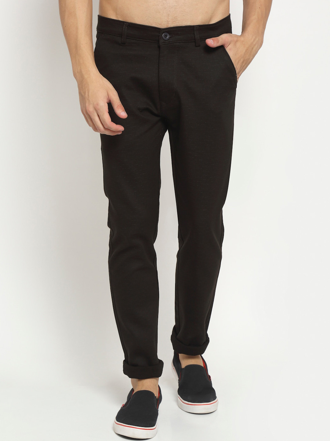 

Rodamo Men Brown Slim Fit Chinos Trousers