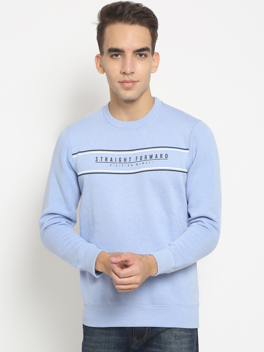 

Rodamo Men Blue Printed Sweatshirt