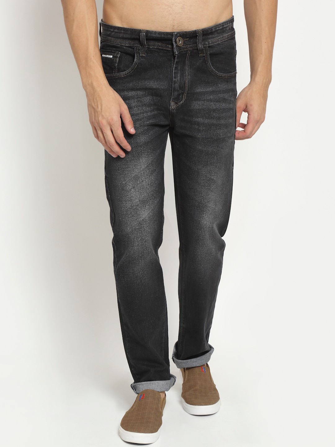 

Rodamo Men Black Light Fade Stretchable Jeans