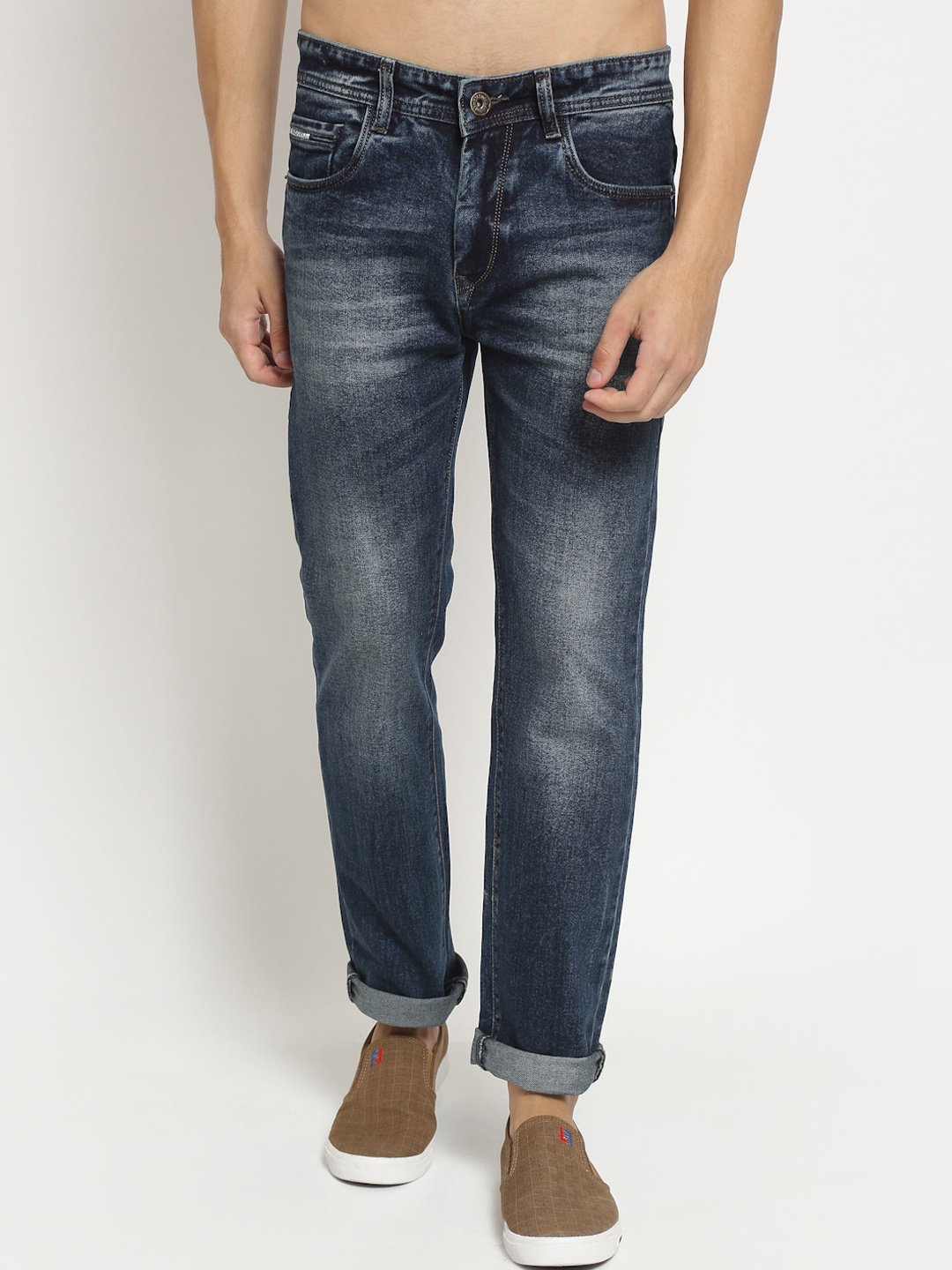

Rodamo Men Blue Heavy Fade Stretchable Jeans
