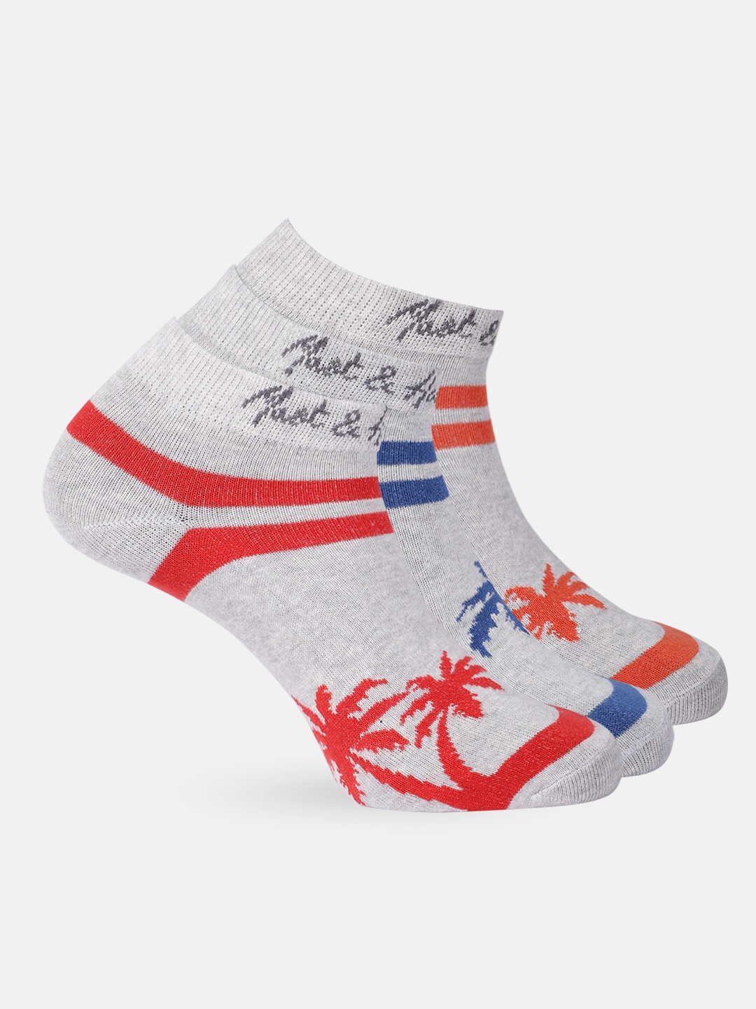 

Mast & Harbour Men Pack of 3 Ankle Length Socks, Grey