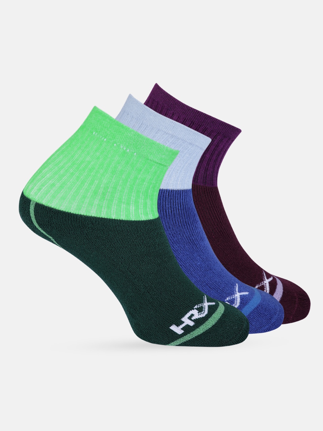 

HRX by Hrithik Roshan Men Pack of 3 Above Ankle-Length Socks, Green