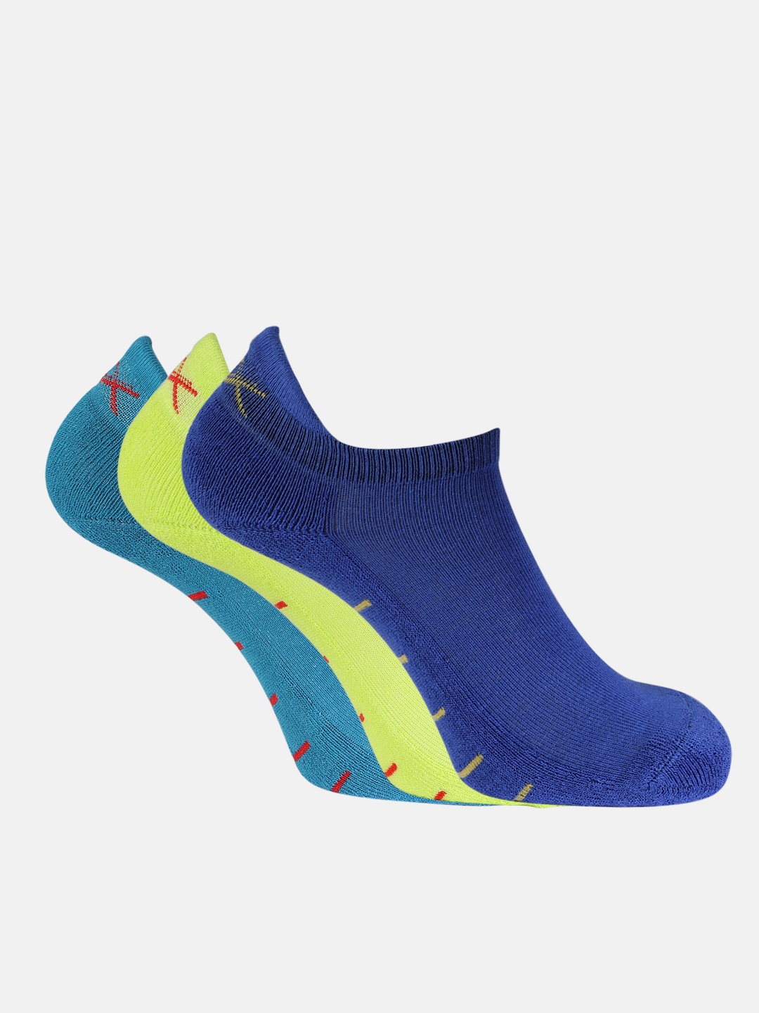 

HRX by Hrithik Roshan Men Pack of 3 Ankle Length Socks, Blue