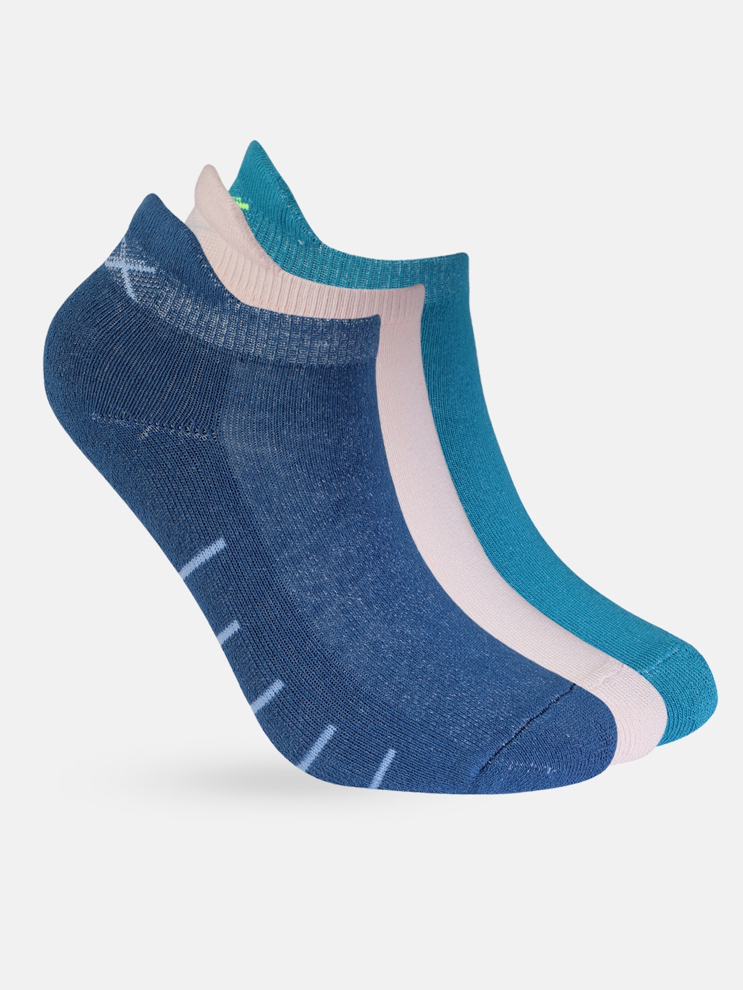 

HRX by Hrithik Roshan Women Pack of 3 Ankle Length Socks, Blue
