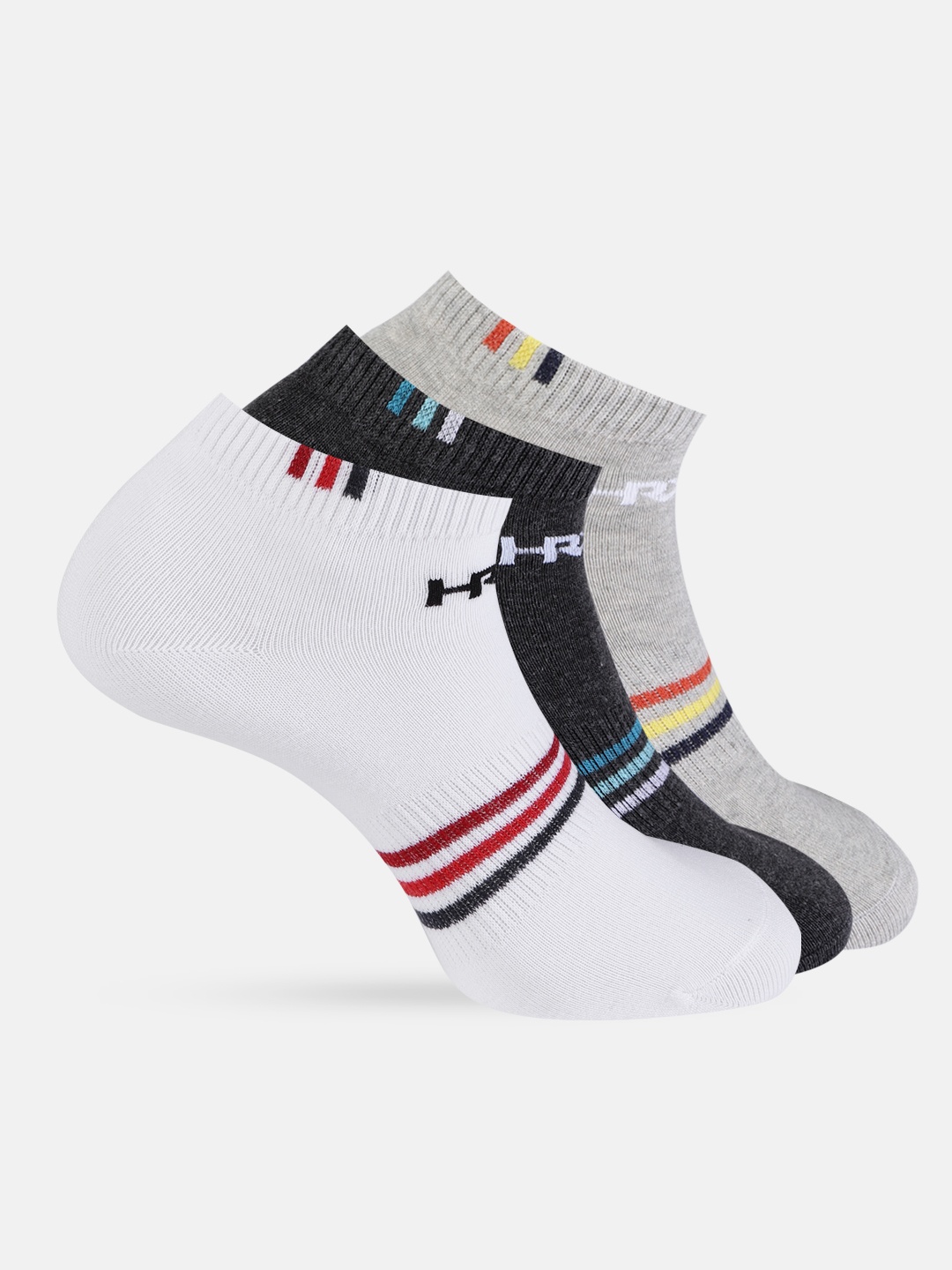 

HRX by Hrithik Roshan Men Multi-Coloured Set of 3 Ankle Socks