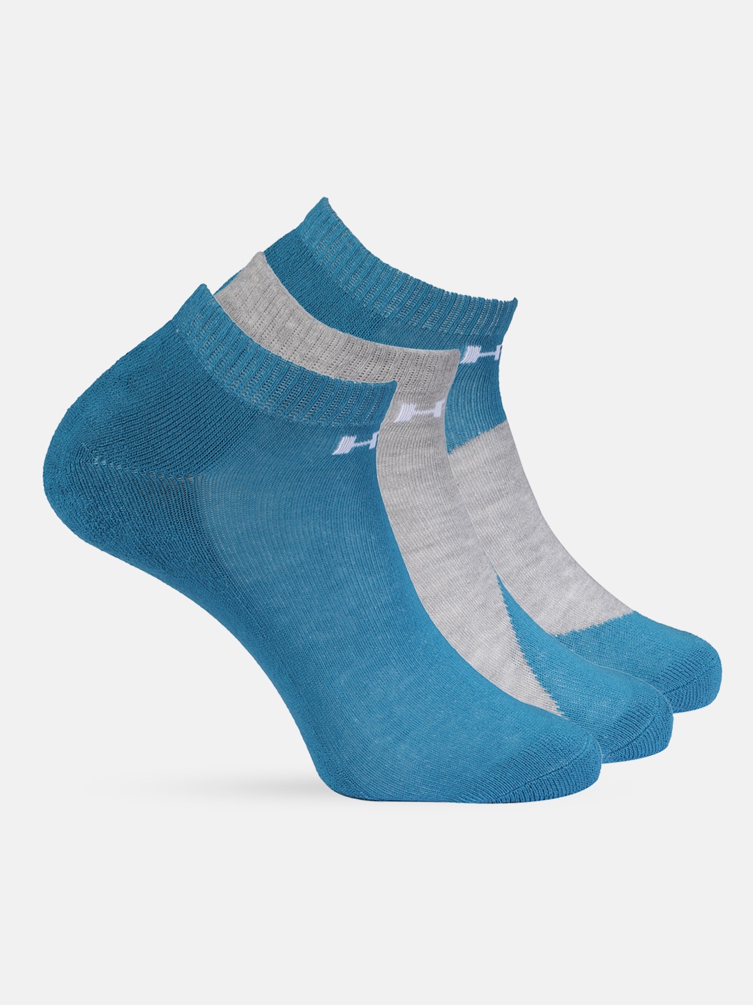 

HRX by Hrithik Roshan Men Pack of 3 Ankle Length Socks, Blue