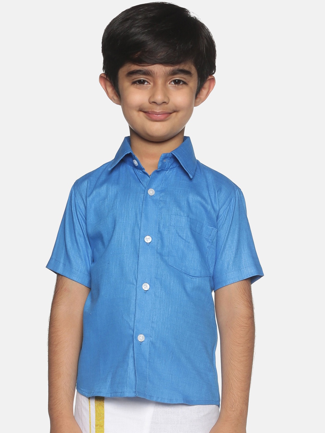 

Sethukrishna Boys Blue Classic Opaque Casual Shirt