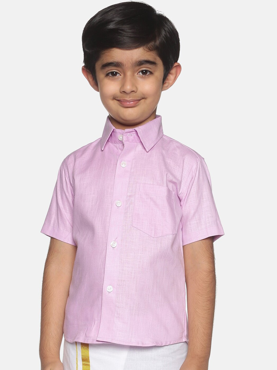 

Sethukrishna Boys Pink Classic Opaque Casual Shirt