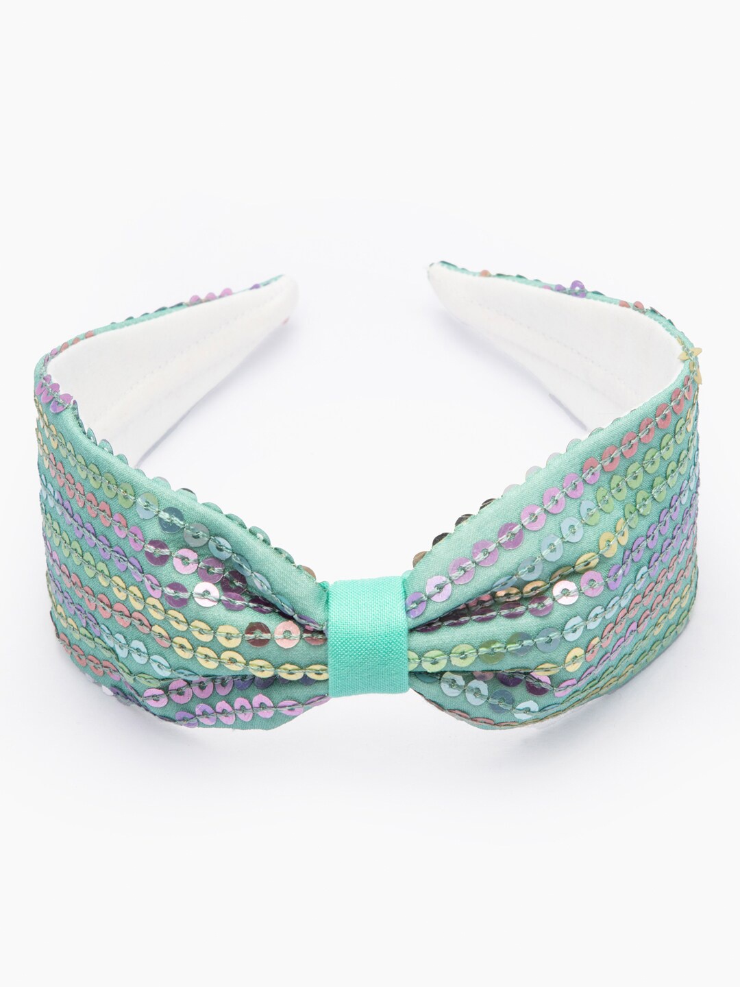 

DEEBACO Women Green & Pink Sequinned Chill Wrap Headband