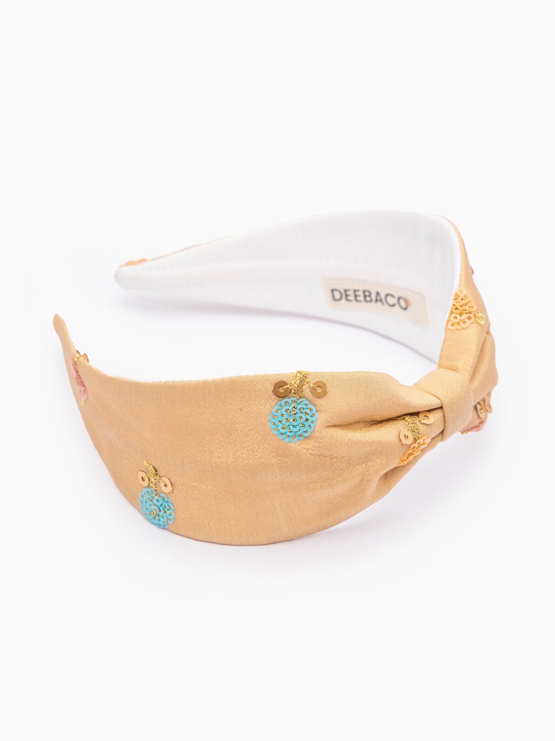 

DEEBACO Women Beige & Blue Embellished Hairband