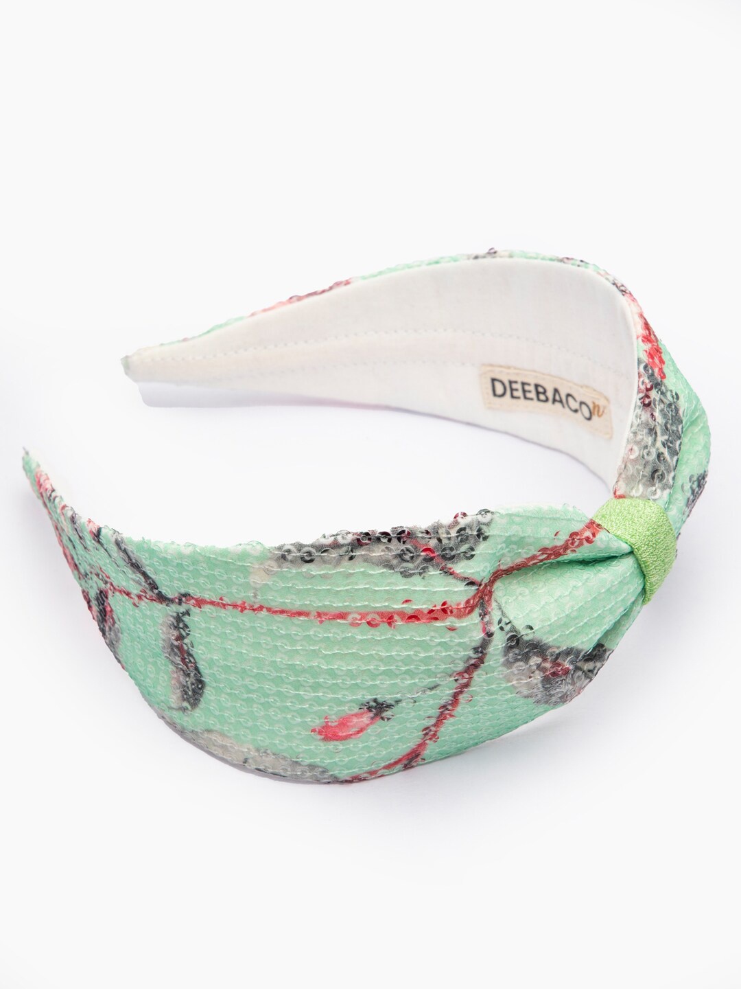 

DEEBACO Women Sea Green & Red Embellished Hairband