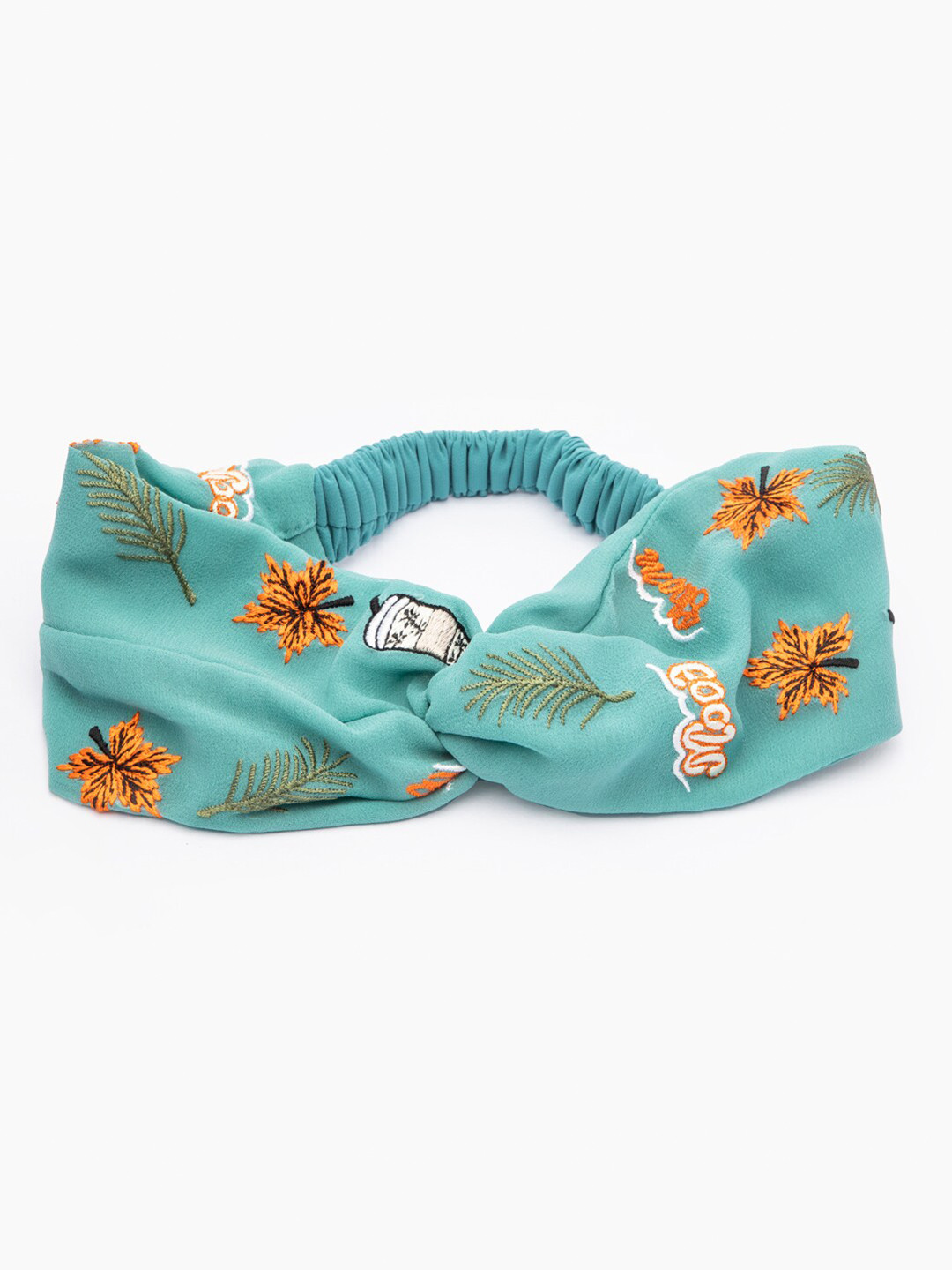 

DEEBACO Women Blue & Orange Embroidered Headband