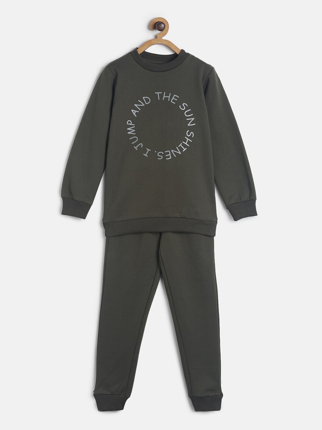 

TALES & STORIES Girls Olive Printed Lounge Set