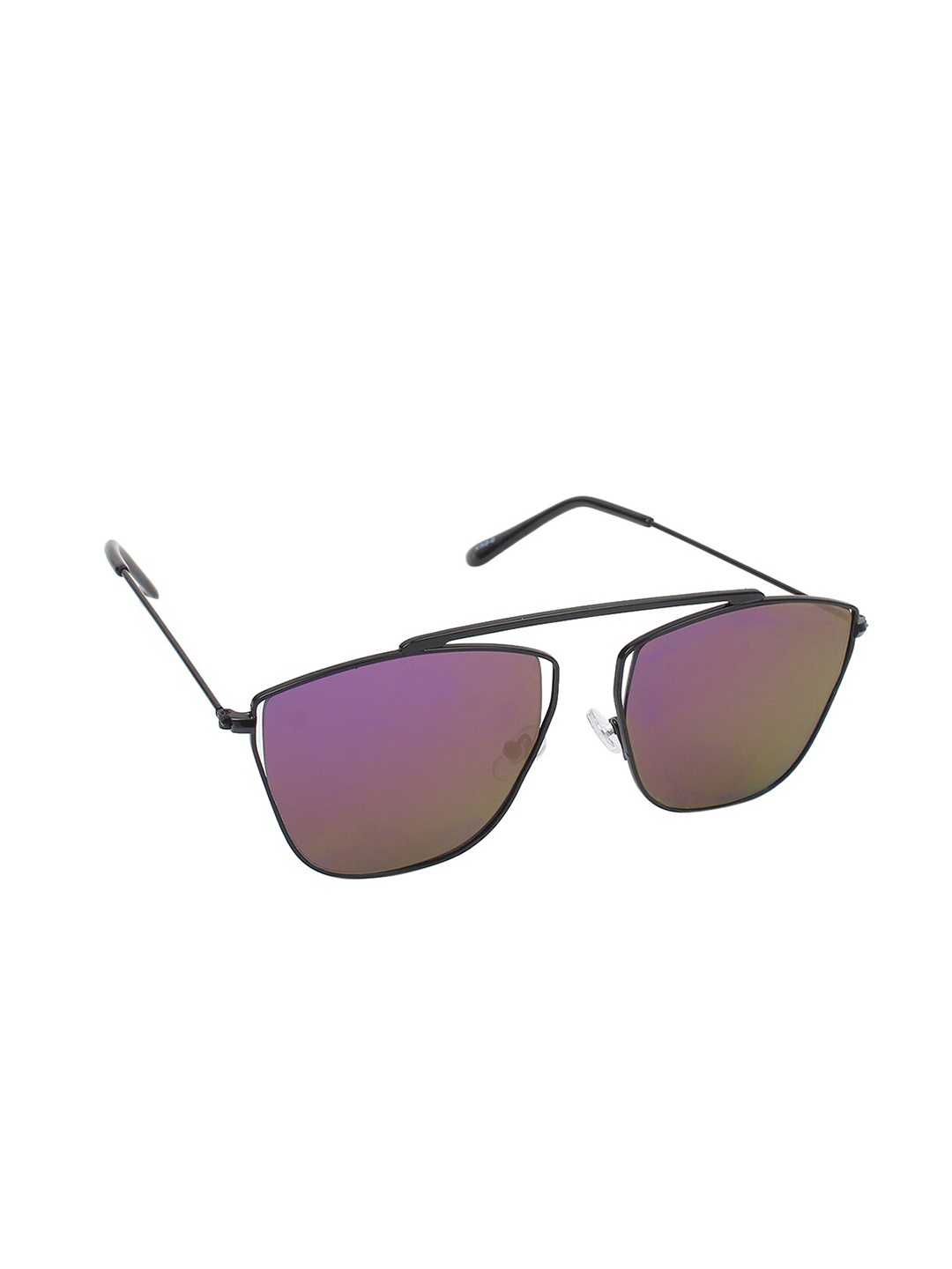

Swiss Design Unisex Purple Lens & Black Aviator Sunglasses with UV Protected Lens