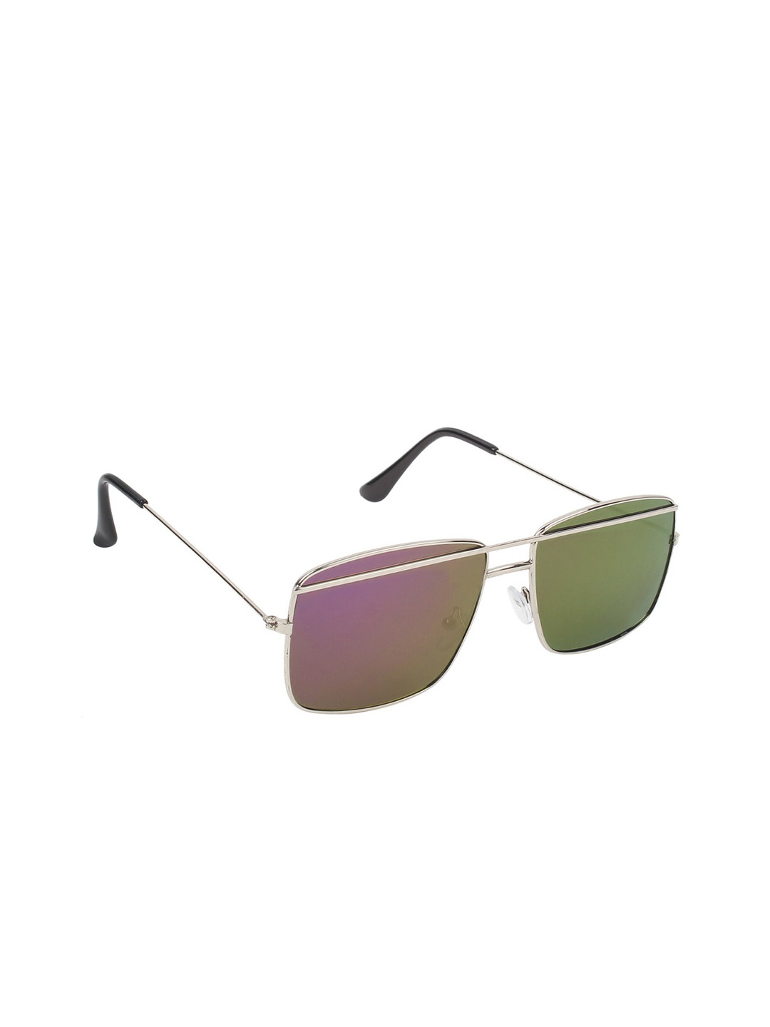 

Swiss Design Unisex Purple Lens & Silver-Toned Square Sunglasses with UV Protected Lens